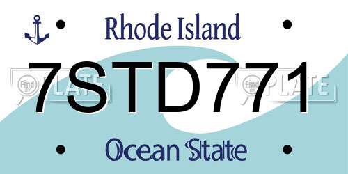 7STD771 Rhode Island License Plate