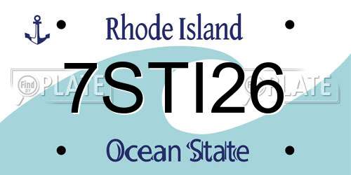 7STI26 Rhode Island License Plate
