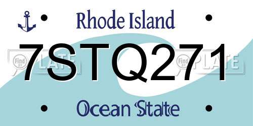 7STQ271 Rhode Island License Plate