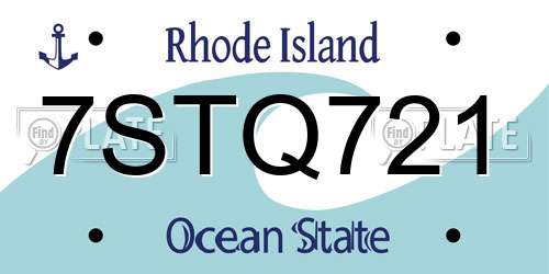 7STQ721 Rhode Island License Plate