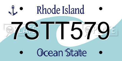 7STT579 Rhode Island License Plate