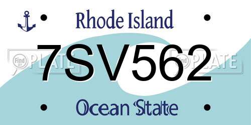 7SV562 Rhode Island License Plate