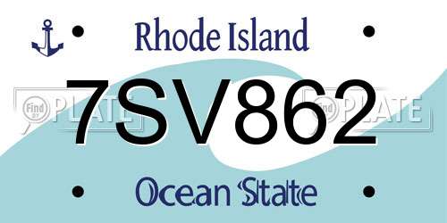 7SV862 Rhode Island License Plate
