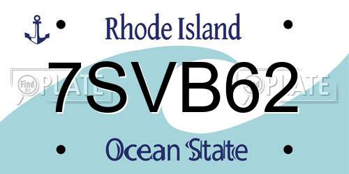 7SVB62 Rhode Island License Plate