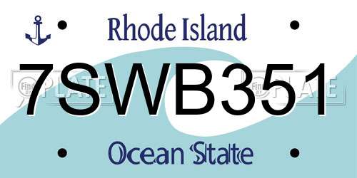 7SWB351 Rhode Island License Plate