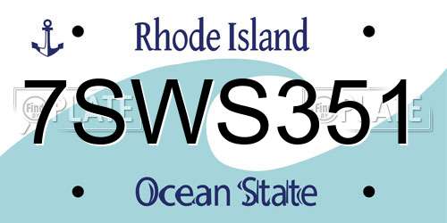 7SWS351 Rhode Island License Plate