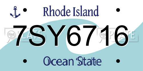 7SY6716 Rhode Island License Plate