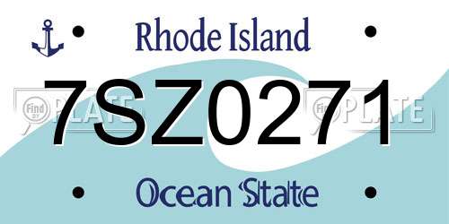7SZ0271 Rhode Island License Plate