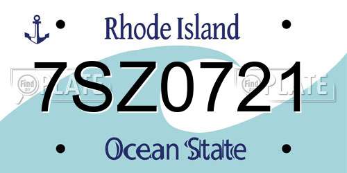 7SZ0721 Rhode Island License Plate