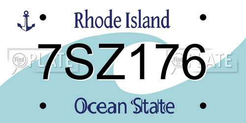7SZ176 Rhode Island License Plate