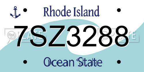 7SZ3288 Rhode Island License Plate
