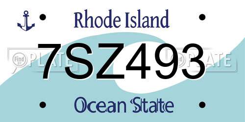 7SZ493 Rhode Island License Plate