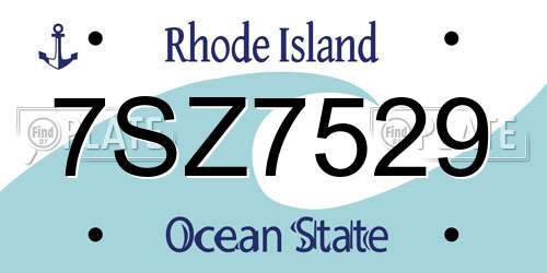 7SZ7529 Rhode Island License Plate