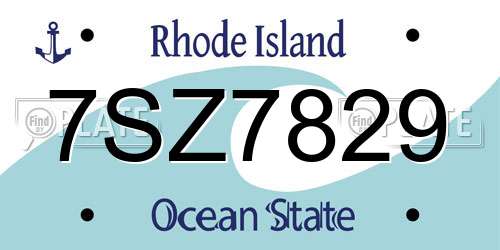 7SZ7829 Rhode Island License Plate