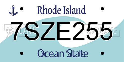 7SZE255 Rhode Island License Plate