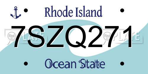 7SZQ271 Rhode Island License Plate