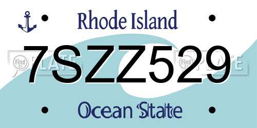 7SZZ529 Rhode Island License Plate