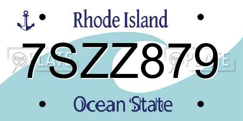 7SZZ879 Rhode Island License Plate