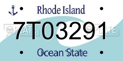 7T03291 Rhode Island License Plate