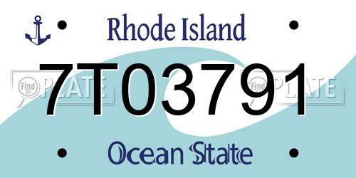 7T03791 Rhode Island License Plate