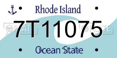 7T11075 Rhode Island License Plate