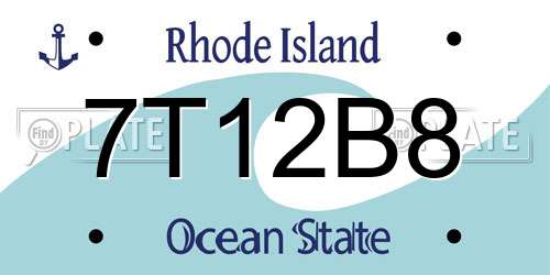 7T12B8 Rhode Island License Plate