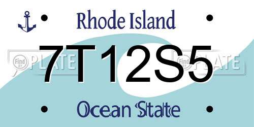 7T12S5 Rhode Island License Plate