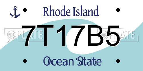 7T17B5 Rhode Island License Plate