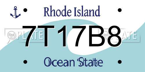 7T17B8 Rhode Island License Plate