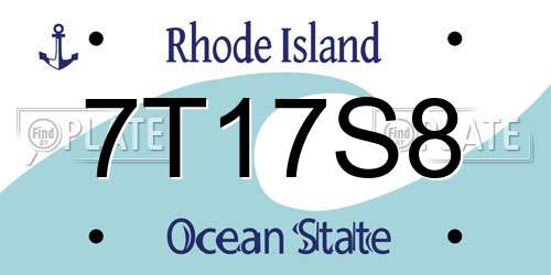 7T17S8 Rhode Island License Plate