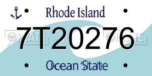 7T20276 Rhode Island License Plate