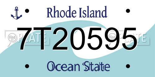 7T20595 Rhode Island License Plate