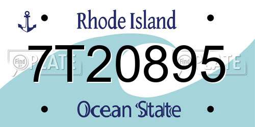 7T20895 Rhode Island License Plate