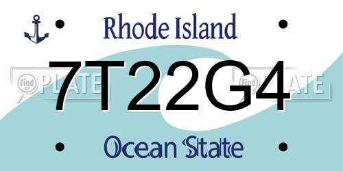 7T22G4 Rhode Island License Plate