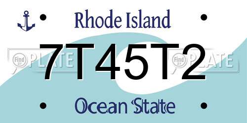 7T45T2 Rhode Island License Plate