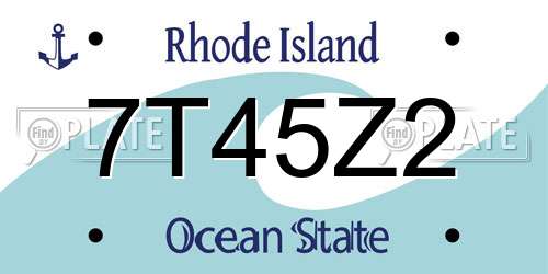 7T45Z2 Rhode Island License Plate