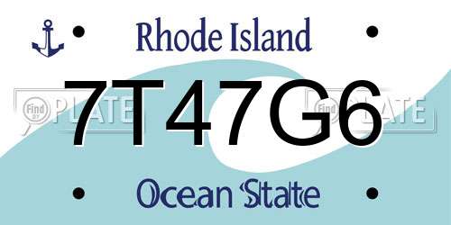 7T47G6 Rhode Island License Plate