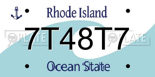 7T48T7 Rhode Island License Plate