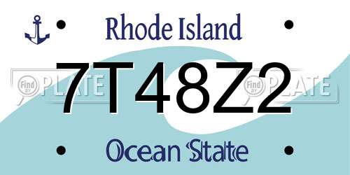 7T48Z2 Rhode Island License Plate