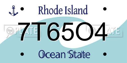 7T65O4 Rhode Island License Plate