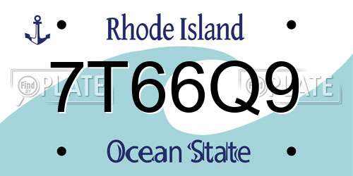 7T66Q9 Rhode Island License Plate