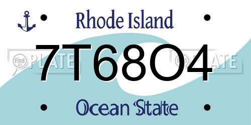 7T68O4 Rhode Island License Plate