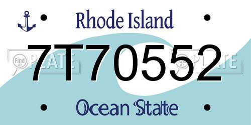 7T70552 Rhode Island License Plate