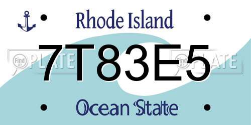 7T83E5 Rhode Island License Plate