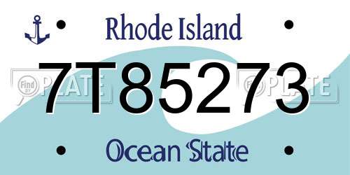7T85273 Rhode Island License Plate