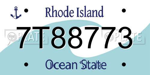 7T88773 Rhode Island License Plate