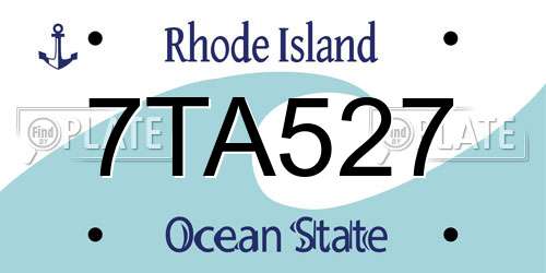 7TA527 Rhode Island License Plate