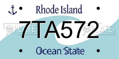 7TA572 Rhode Island License Plate