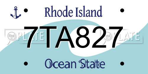 7TA827 Rhode Island License Plate