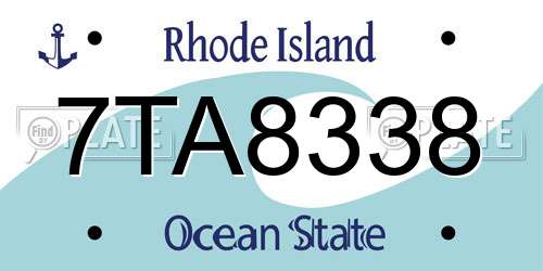 7TA8338 Rhode Island License Plate